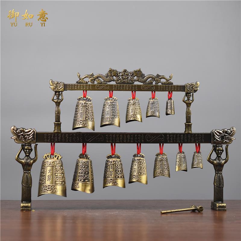 中式合金演奏乐器青铜器仿古曾侯乙双层编钟模型摆件婚庆影视采耳