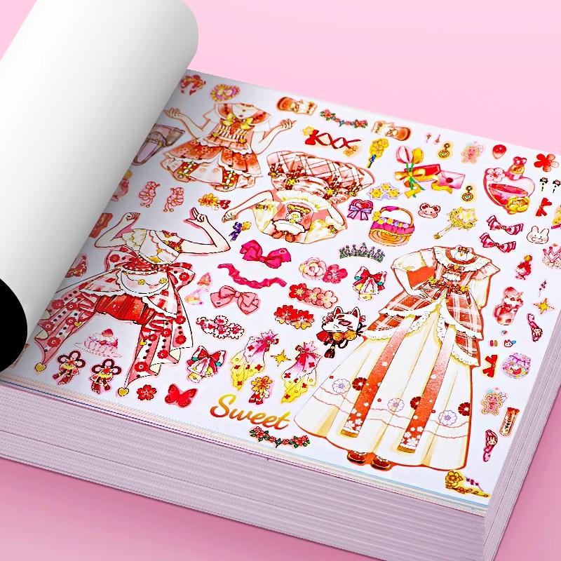 公主换装贴纸书女孩手工diy