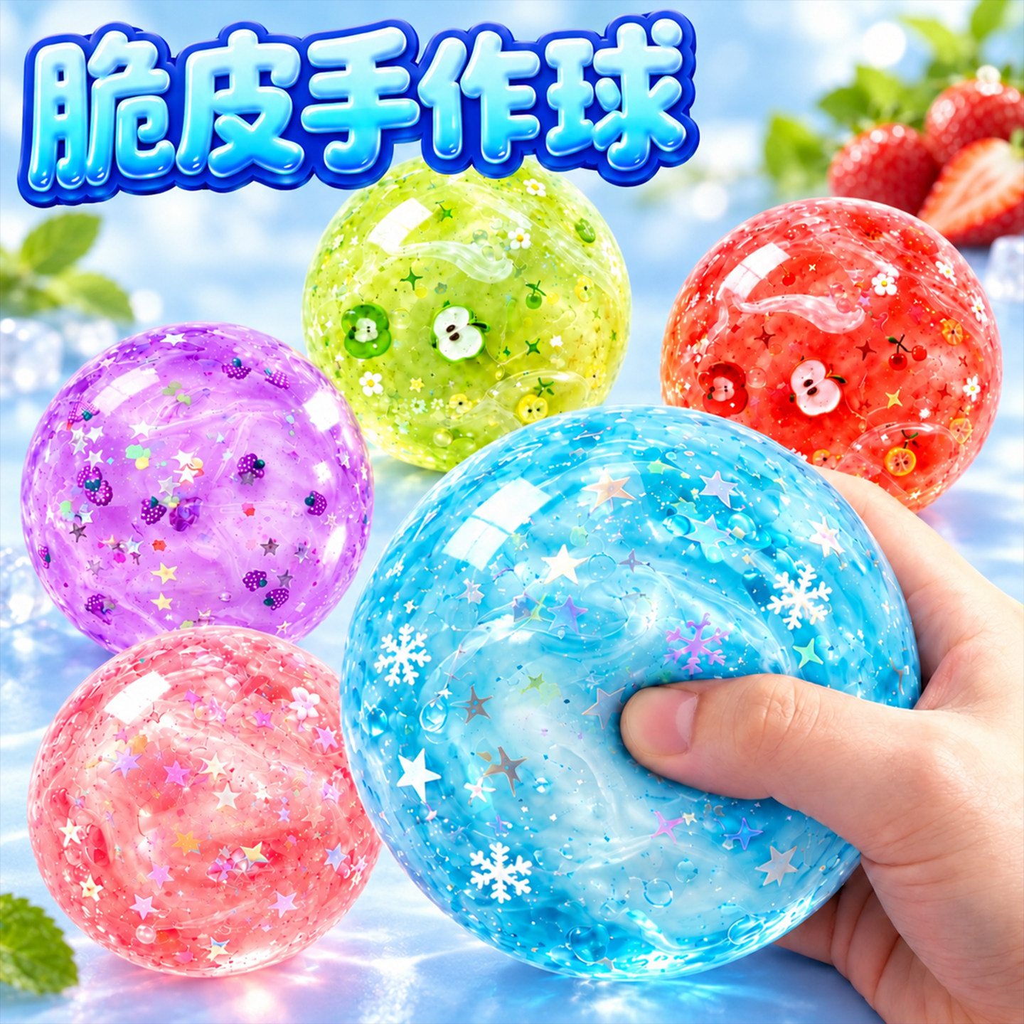 高颜值超大脆皮捏捏乐爆浆解压脆皮手作球玩具小学生减压squishy