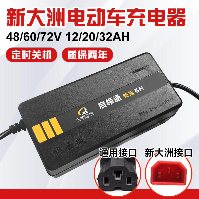新大洲专用电动车充电器48/60/72v12/20ah电瓶车电车铅酸电池