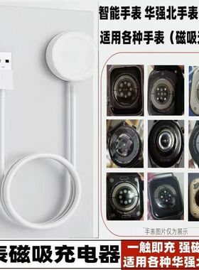 通用华强北手表充电器s10wtch无线充S8ultra2/s9s7正反磁吸充两针