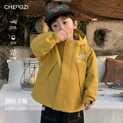 现货【户外冲锋衣】儿童春季新款连帽工装外套换季必穿CU261406