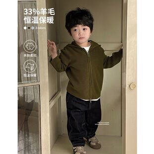 现货2025春【33%羊毛】拉链帽衫-多色款2股48支半精纺洋气CH832