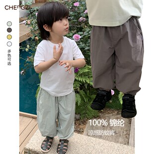 现货【空调裤】82g超轻男童夏季多巴胺宝宝户外防蚊裤橙子小童店