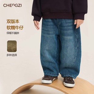 一条过冬儿童冬季 本牛仔 复古加厚牛仔保暖户外百搭CK5D01 双版