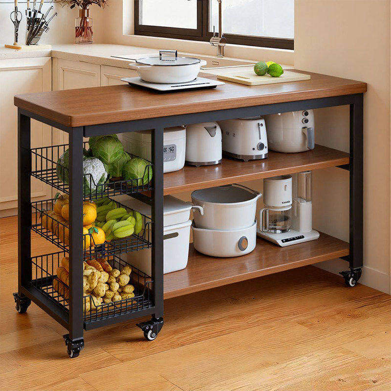 厨房置物架可移动多功能菜篮切菜工作台收纳架边柜多层桌子操作台,厨房/烹饪用具,厨房置物架/置物柜/角架,淘宝优惠券,粉丝福利购,淘宝优惠卷