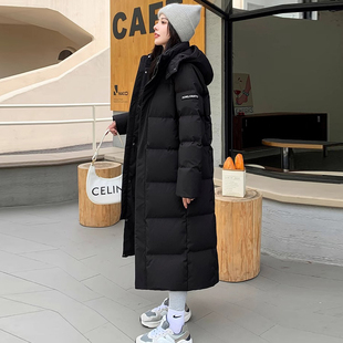 凯乐石薄荷羽绒服2025冬季新款宽松长款加厚过膝鸭绒情侣保暖外套