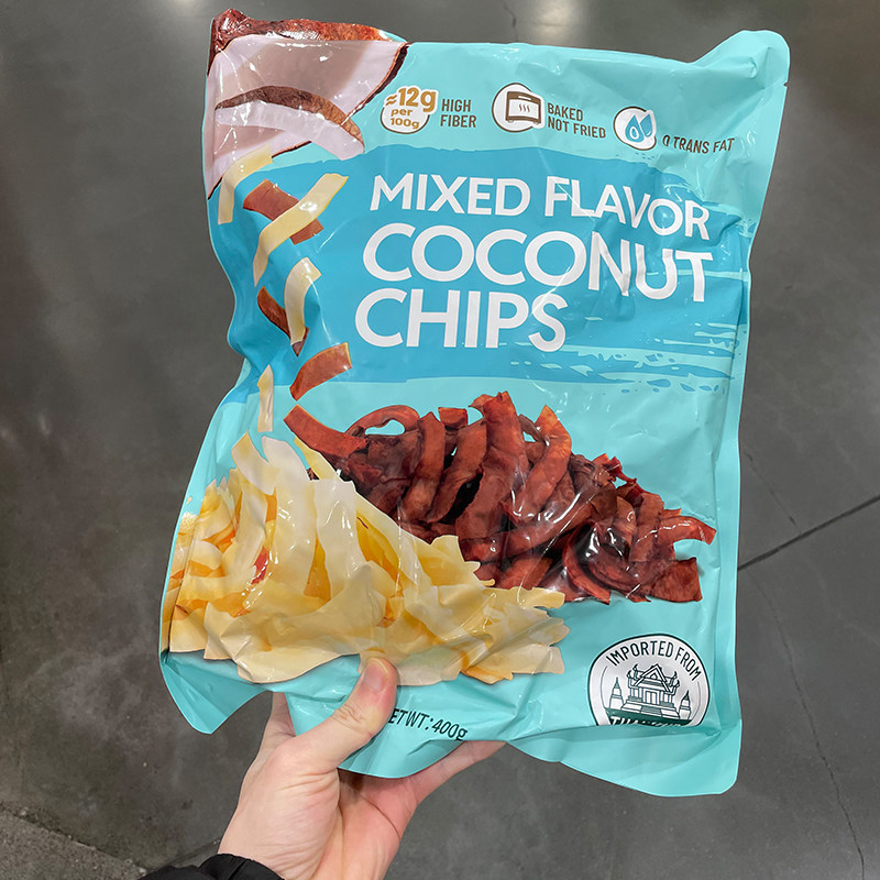 会员店代购简单休闲零食泰国进口混合风味椰子脆片(果脯类)400g