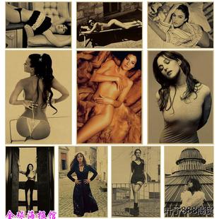 莫妮卡贝鲁奇 欧美电影明星牛皮纸海报装饰画 酒吧咖啡厅卧室挂画