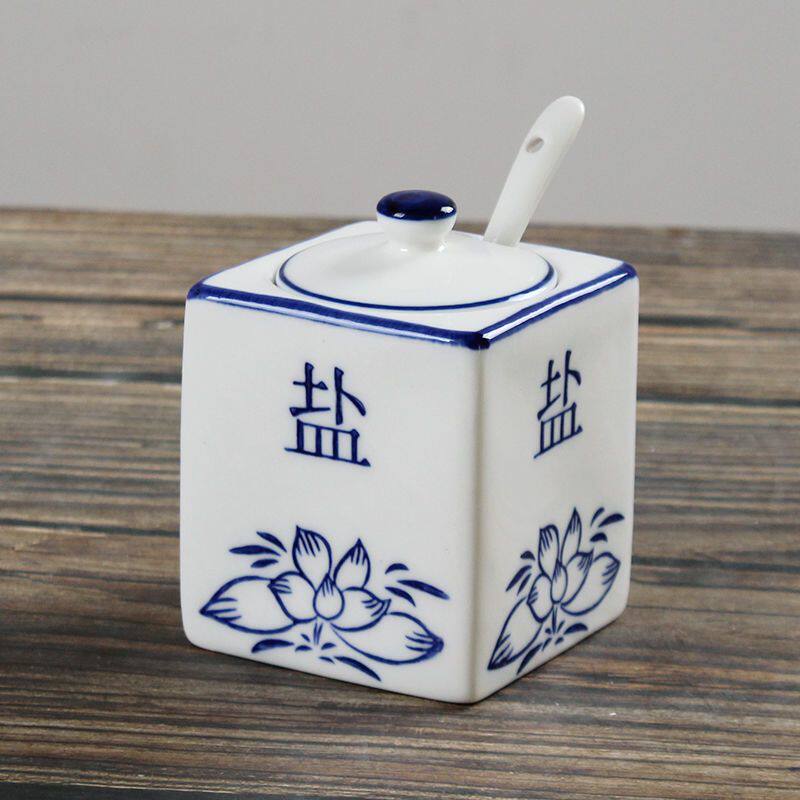 陶瓷盐罐子家用调料调味罐辣椒鸡精糖罐厨房餐厅酱油壶瓶醋壶简约
