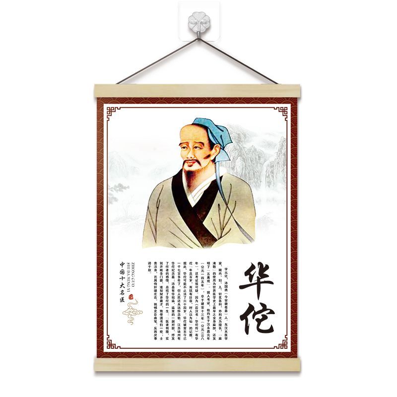 中国名医挂画古代十大海报华佗扁鹊装饰画画像中医养生装饰挂图