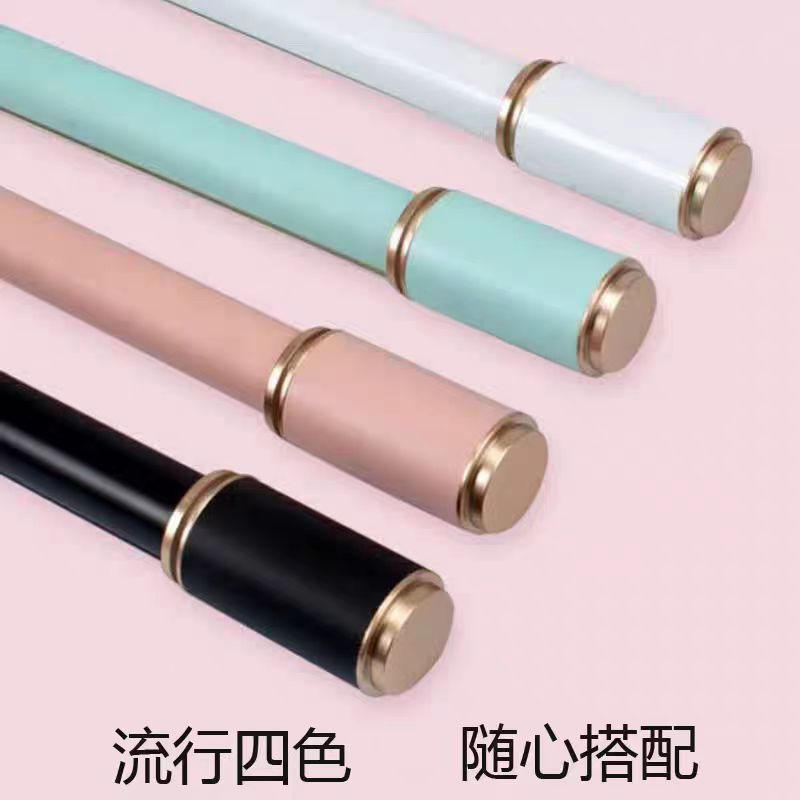 北欧窗帘杆罗马杆单双杆加厚铝合金黑色窗帘轨道静音打孔支架配件