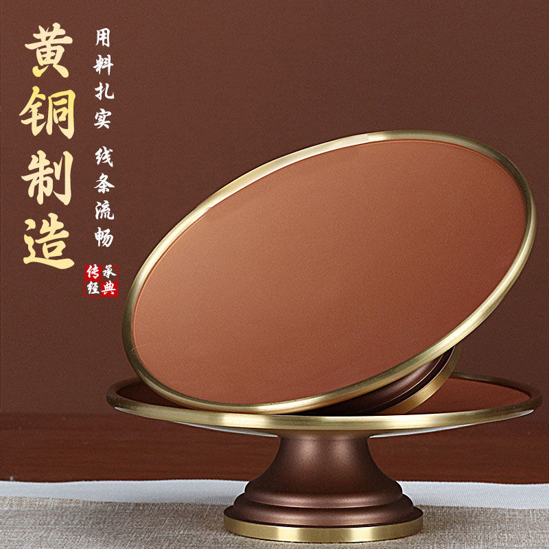供果果盘铜供盘财神爷贡盘家用上供贡品佛前供桌上香的高脚水果盘