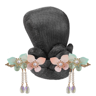 儿童古装汉服假发发饰抓夹一体唐风古典舞女童古风头饰发髻假发包