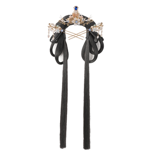 儿童古风汉服假发头饰一体式发箍懒人古装女童发饰中国风配饰明制