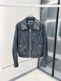 2025新款真皮皮衣女短款复古油蜡牛皮夹克外套时尚上衣春秋外套