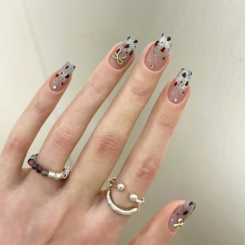 秋冬穿戴甲片法式纯欲高级感猫眼霓虹手工美甲甲片甜酷辣妹假指甲