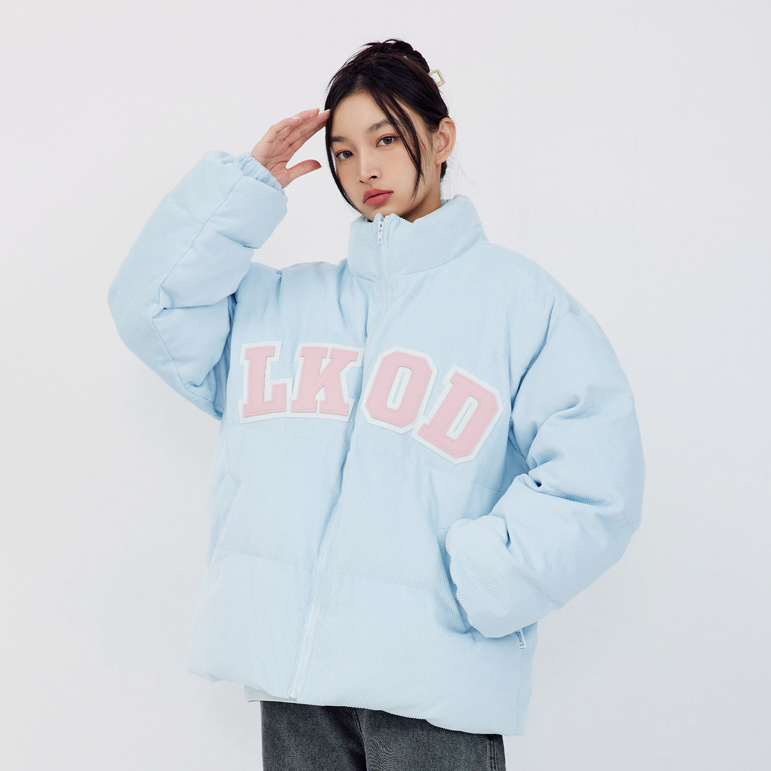 灯芯绒皮质字母棉服LKOD