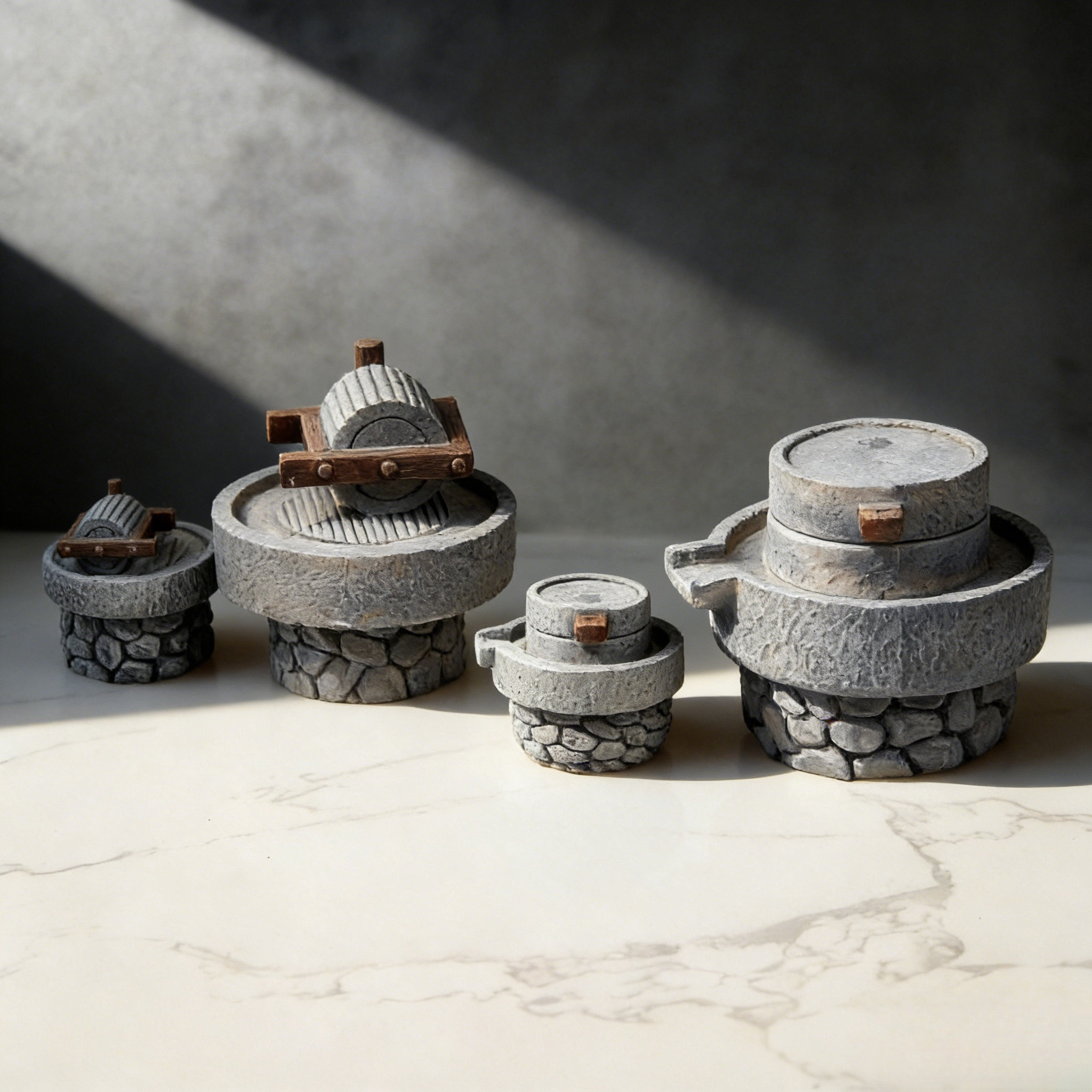 药磨石磨碾磨复古装饰小摆件家居工艺品创意桌面微景观中药李时珍