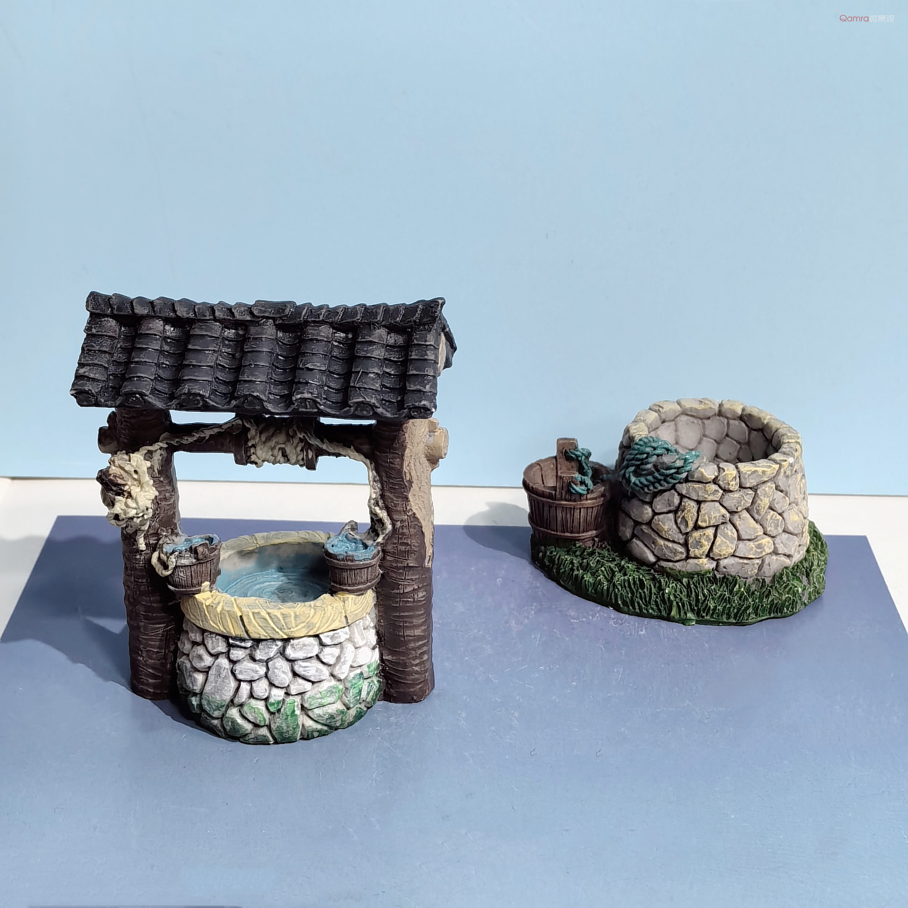 石头井中式古代迷你建筑模型摆件