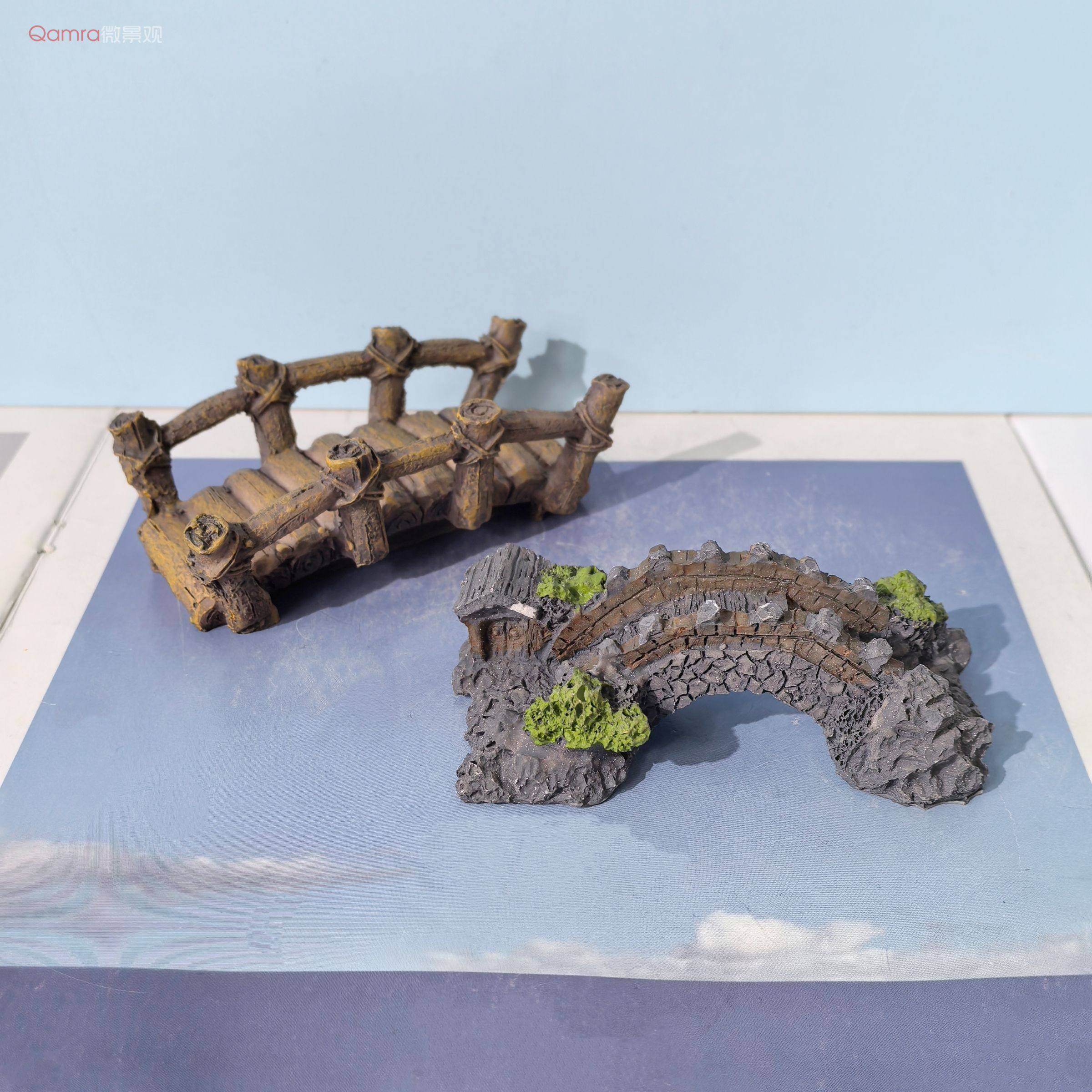 仿真竹木头桥树脂工艺品多肉花盆微景观造景沙盘沙具中式乡村田园,家居饰品,装饰摆件,淘宝优惠券,粉丝福利购,淘宝优惠卷