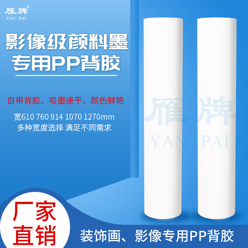 雁牌影像专用防水颜料墨PP背胶打印纸 喷墨装饰画无框画照片纸