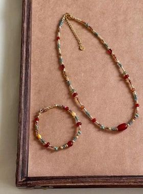 丝绸之路饰品敦煌新中式串珠项链女复古民族风汉服配饰中国风颈链