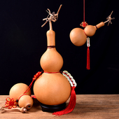 带龙头开口天然大小葫芦挂件桃木五帝钱门对门家居饰玄关客厅摆件
