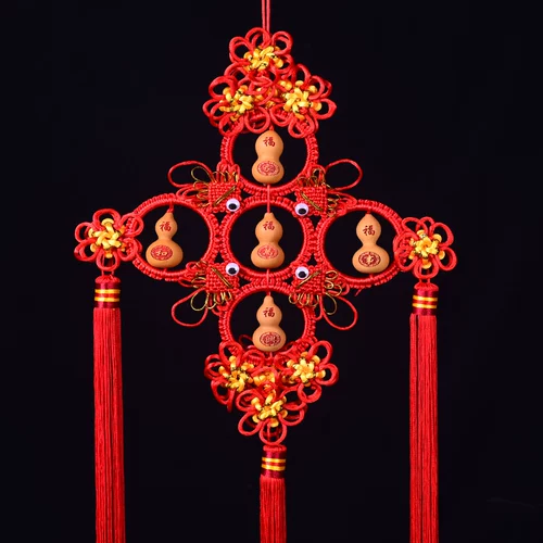 Китайская тыква подвеска натуральная крыльца висят свадебный свадебный Новый год Пяти благословения персонаж подвесной ювелирные изделия, чтобы переместить домой дверь