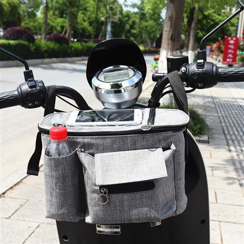 电动车挂包摩托踏板电瓶车头前置侧边防水储物车筐手机导航收纳袋