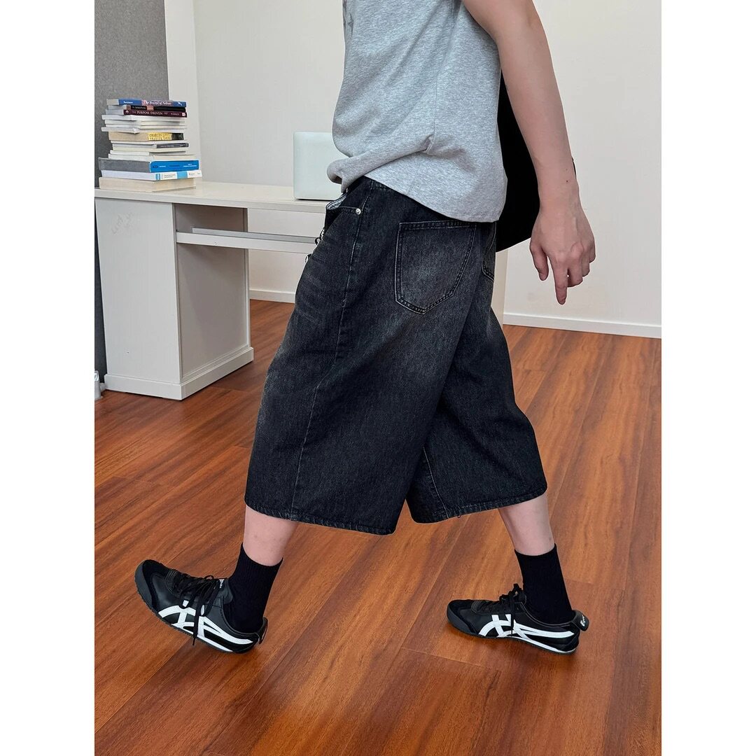 原版得物品质～203-6F2538P49特美潮做旧牛仔裤宽松七分裤,男装牛仔裤,星座203-6(原电商259)