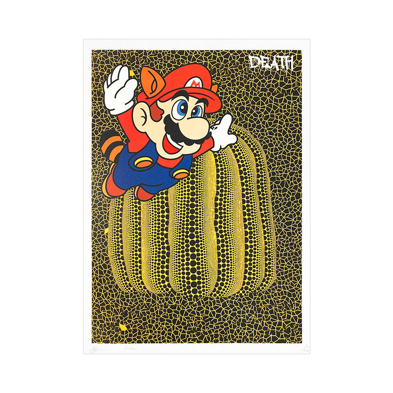 DeathNYC亲签限量版画马里奥装饰画挂画波点南瓜潮流墙壁挂画