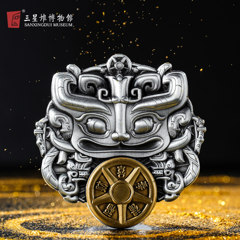 兽面转金轮磁吸指尖冰箱贴