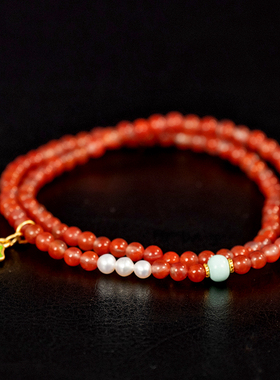 三星堆博物馆文创青铜面具南红和和美美手串手链旅游纪念品礼物