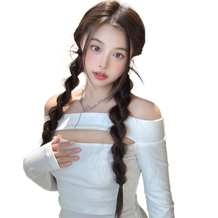 扭扭辫双马尾假发女仿真长发甜酷麻花拳击辫子网红辣妹编发假马尾