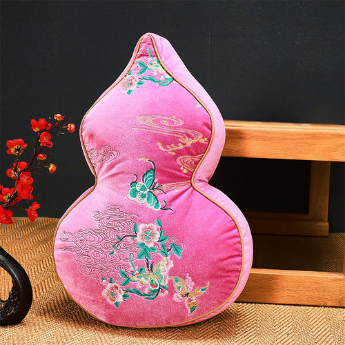 新中式国风刺绣葫芦抱枕沙发靠垫