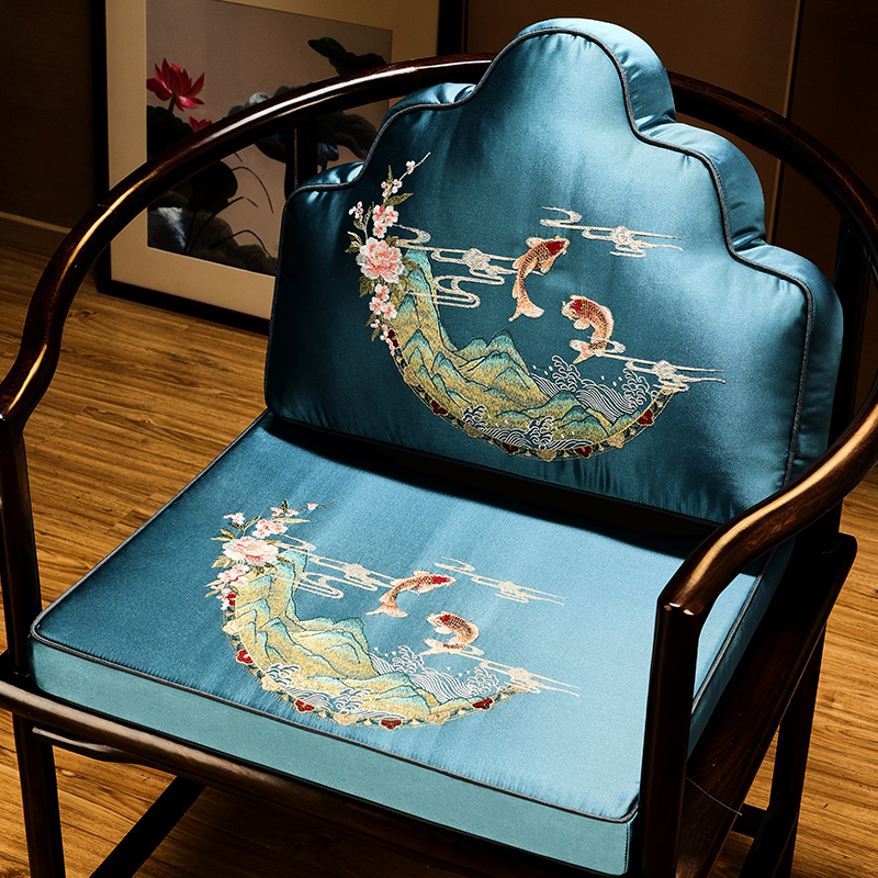 新中式云朵靠枕红木椅子坐垫抱枕