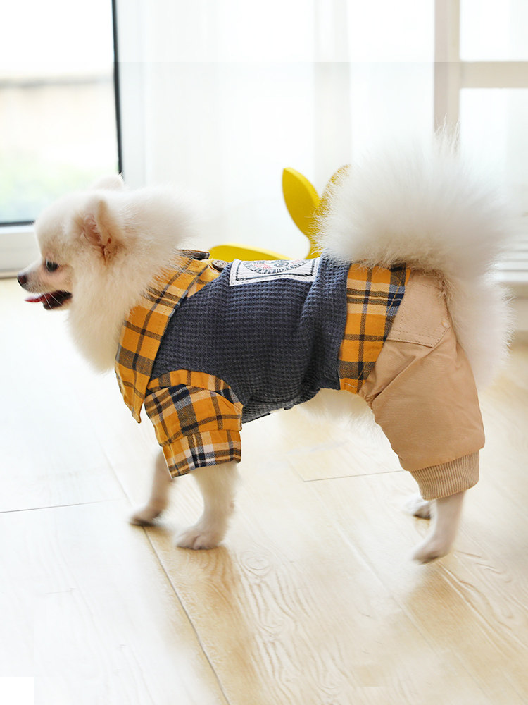 狗狗衣服保暖泰迪博美小型犬宠物的冬季四脚棉衣冬天加绒加厚冬装