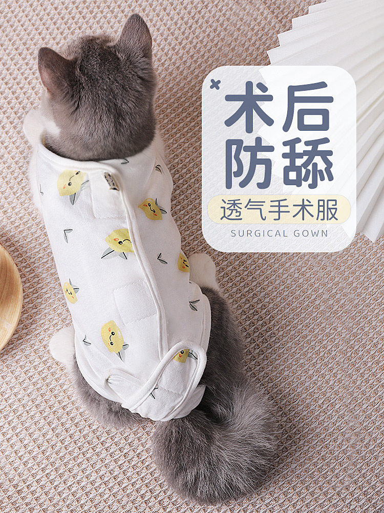 猫咪绝育服母猫手术衣服秋冬宠物断奶服防舔防掉毛秋季透气术后服