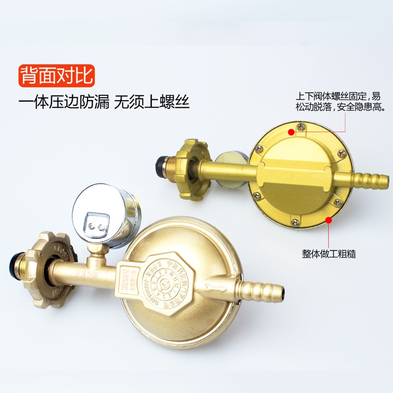t煤气灶减压阀家用灶热水器带表双头液化气煤气瓶罐双嘴阀