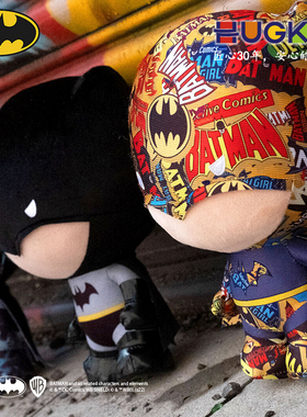 HUGKIS正版蝙蝠侠Batman周边公仔玩偶毛绒玩具DC英雄潮玩艺术摆件