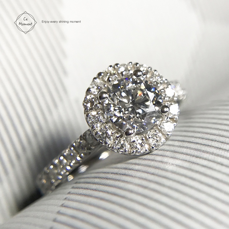 18k戒托结婚天然钻石设计定制