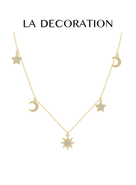 LA DECORATION日月星辰太阳星星月亮吊坠项链