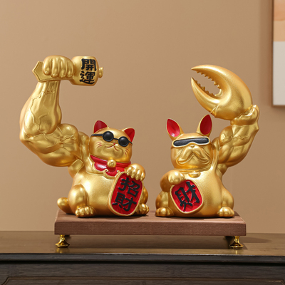 开业送礼中式桌面客厅前台招财猫