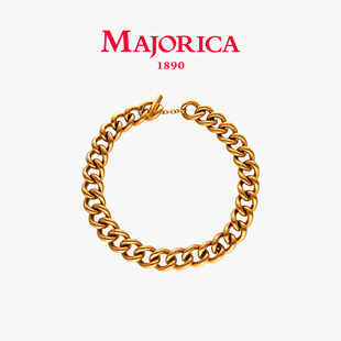 Majorica美娇丽佳项链女复古毛衣链精致锁骨链轻奢颈链可搭配吊坠