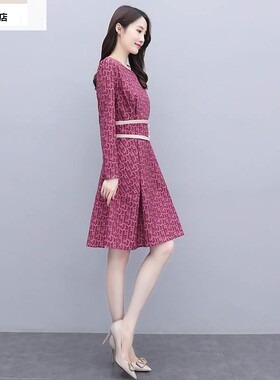 袖小连衣裙20装3子年秋新品韩版时尚质气长瘦腰显春收秋2个裙子新