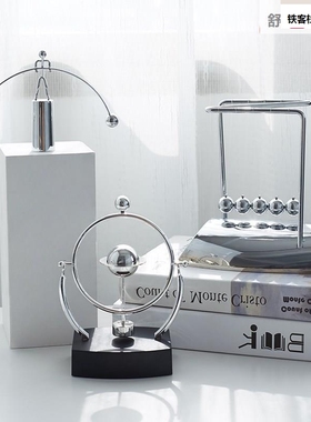 北摆欧牛顿球件酒柜公室摆约创意现代简家办居装饰品桌面小摆设