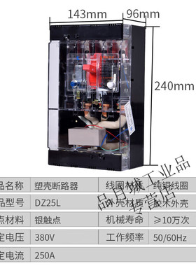 DZ25L-200/430063100160200250漏电断路器41003P+N|