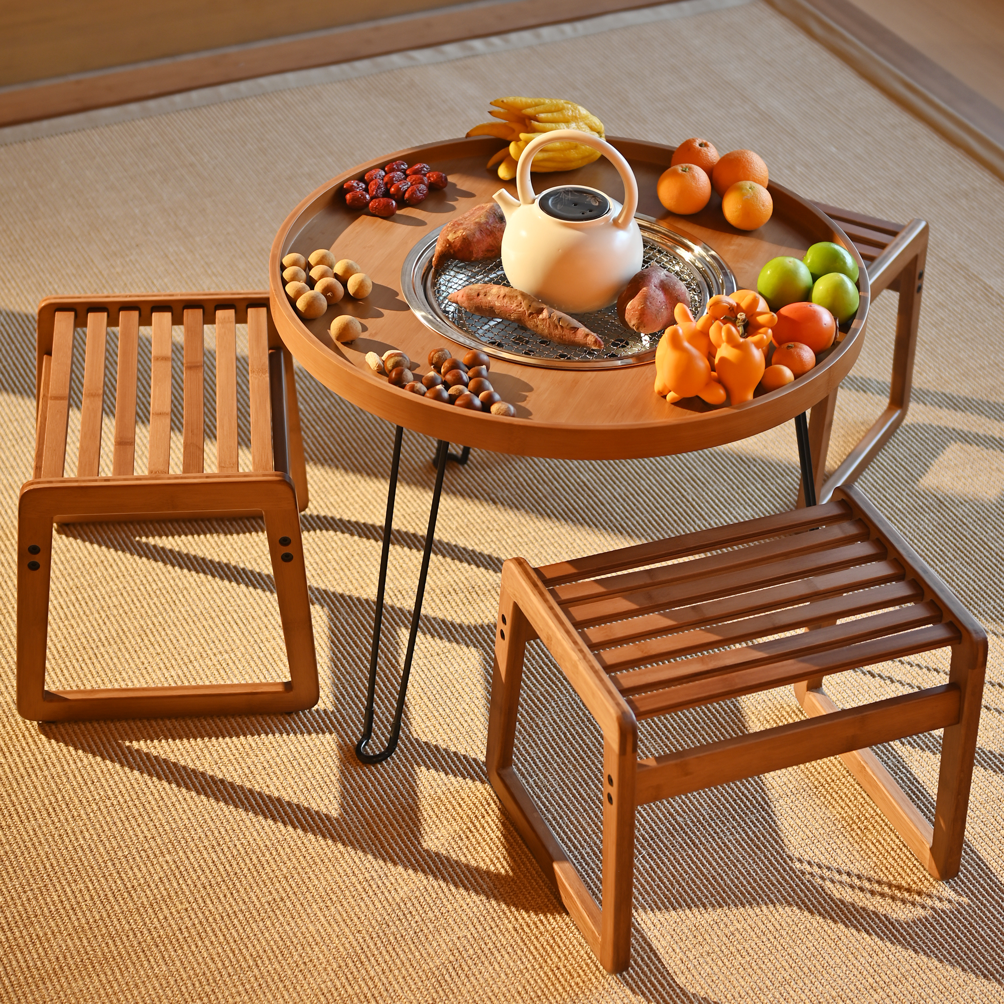 介璞圆梦围炉折叠桌子户外炭火炉