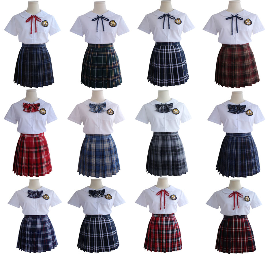 夏季短袖女百褶裙班服校服制服表演服合唱服毕业礼服伦风jk制服裙